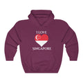 Singapore Heart Flag Hoodie Sweatshirt 2 - Unisex