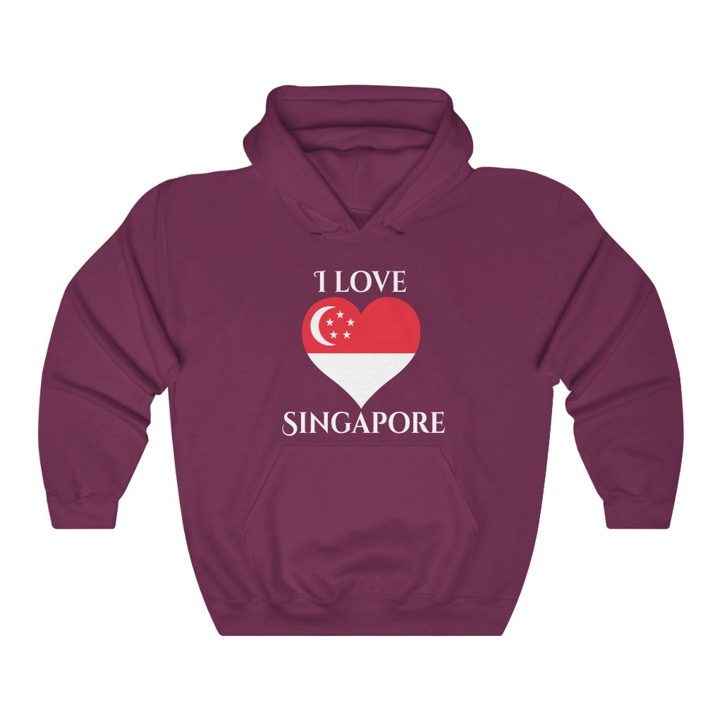 Singapore Heart Flag Hoodie Sweatshirt 2 - Unisex