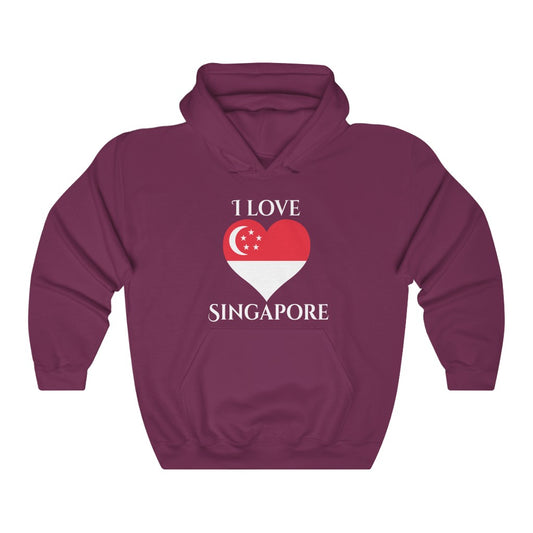 Singapore Heart Flag Hoodie Sweatshirt 2 - Unisex