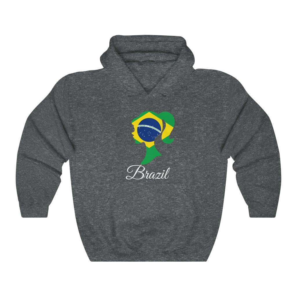 Brazil Girl  Flag Hoodie Sweatshirt 2 - Unisex