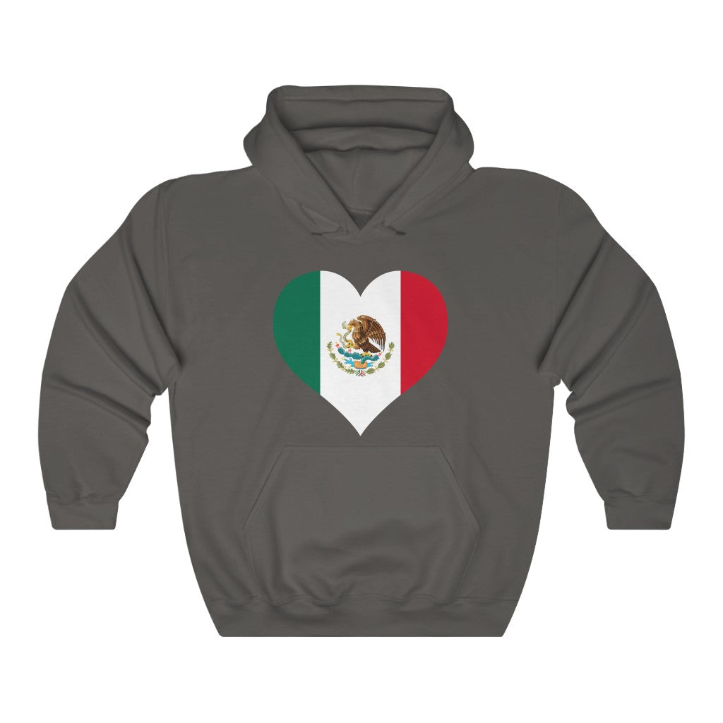 Mexico Heart Flag Hoodie Sweatshirt - Unisex