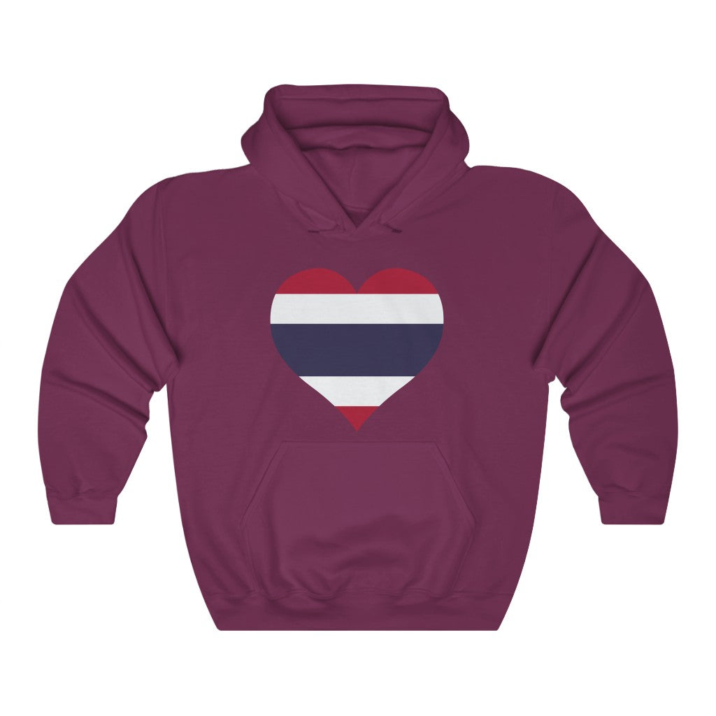 Thailand Heart Flag Hoodie Sweatshirt - Unisex