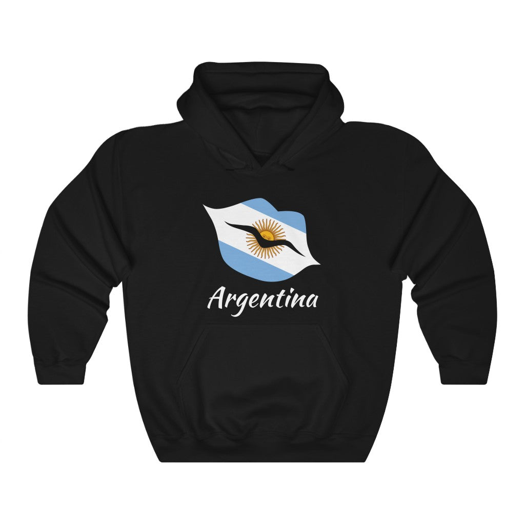 Argentina Lips Flag Hoodie Sweatshirt 2 - Unisex