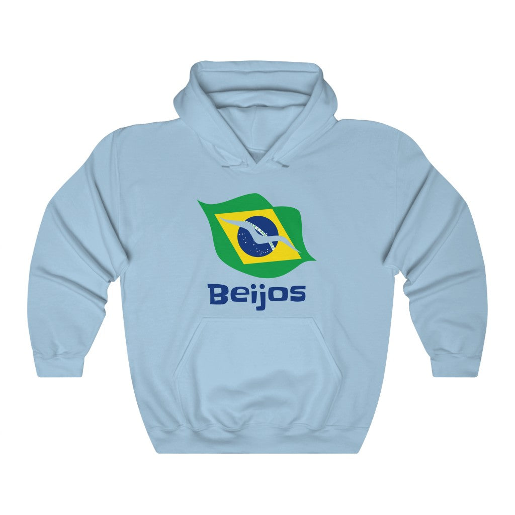 Brazil (Beijos) Lips Flag Hooded Sweatshirt 1c - Unisex