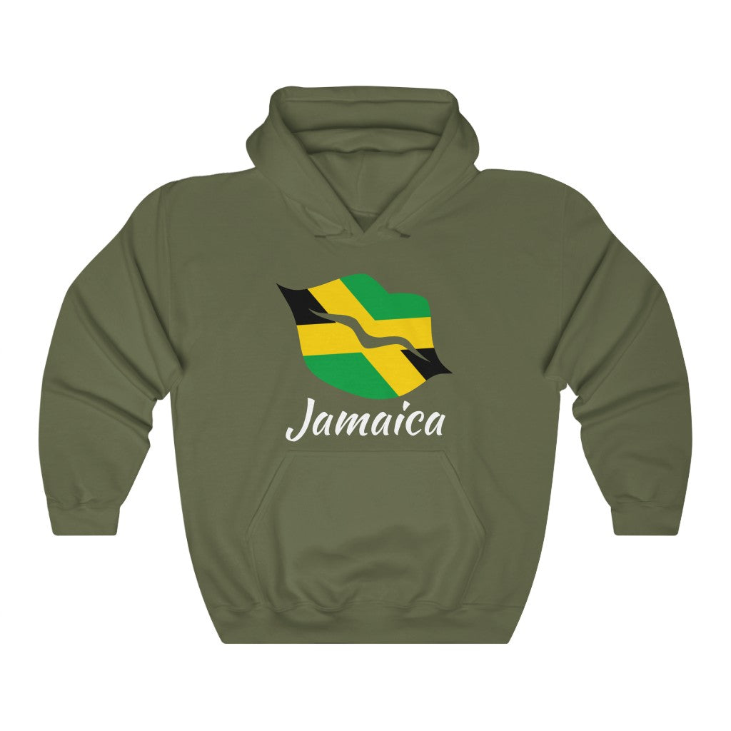 Jamaica Lips Flag Hoodie Sweatshirt 2 - Unisex