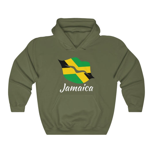 Jamaica Lips Flag Hoodie Sweatshirt 2 - Unisex