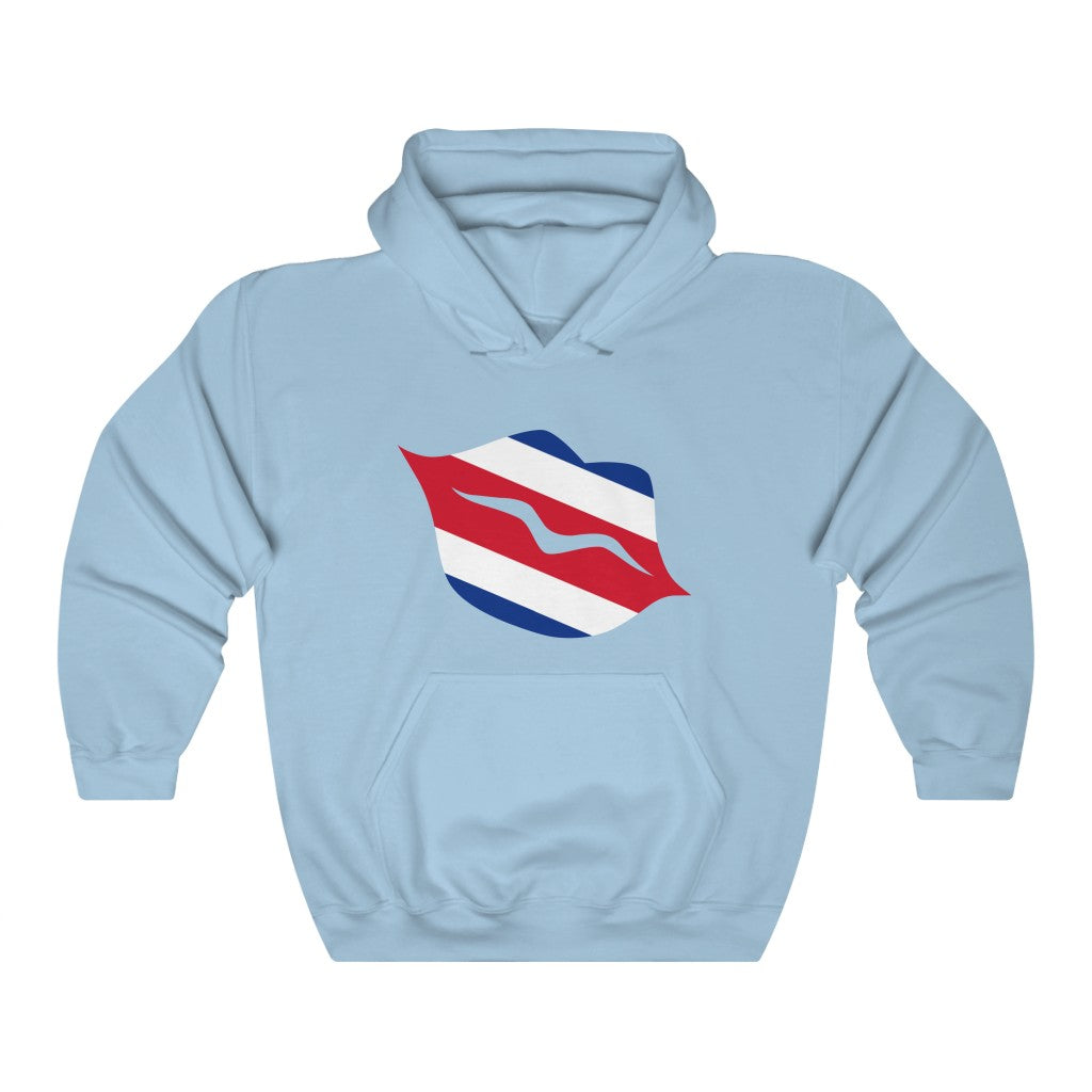 Costa Rica Lips Flag Hoodie Sweatshirt - Unisex