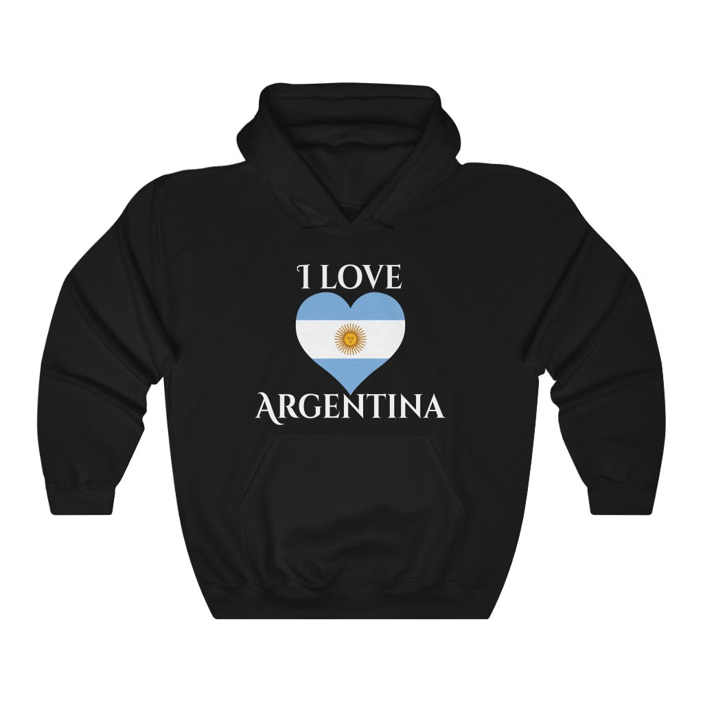 Argentina Heart Flag Hoodie Sweatshirt 2 - Unisex