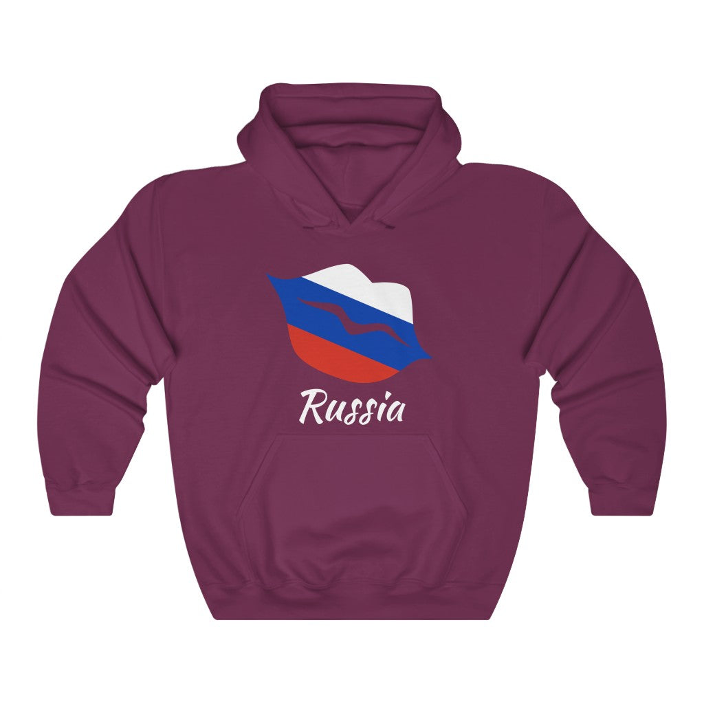 Russia Lips Flag Hoodie Sweatshirt 2 - Unisex