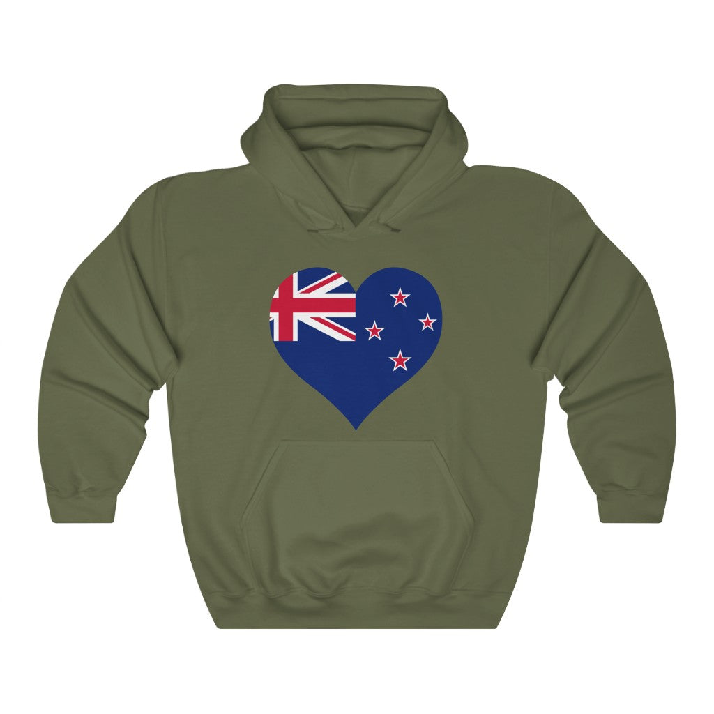 New Zealand Heart Flag Hoodie Sweatshirt - Unisex