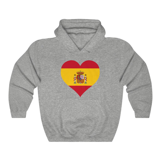 Spain Heart Flag Hoodie Sweatshirt - Unisex