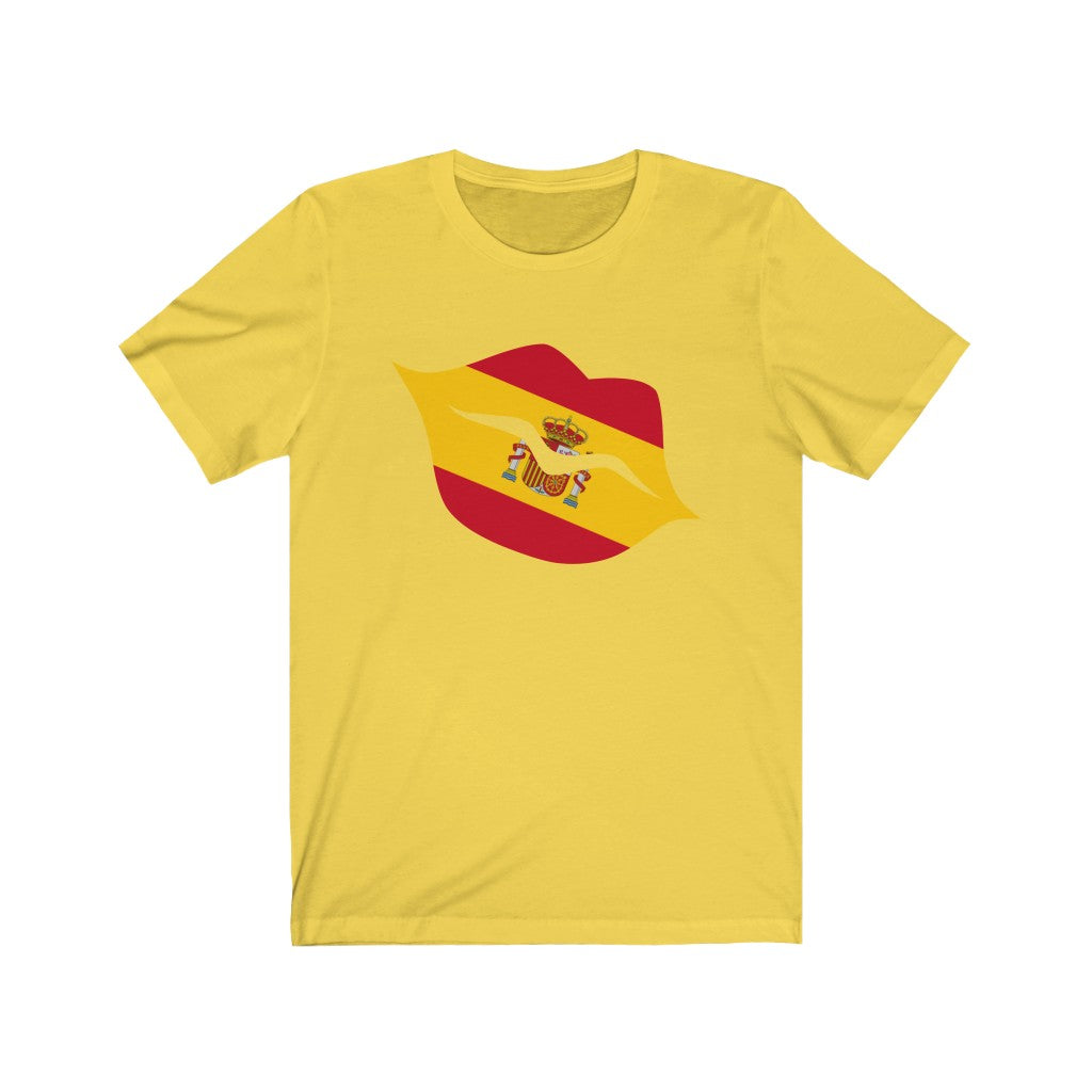 Spain Lips Flag Premium Tee - Unisex