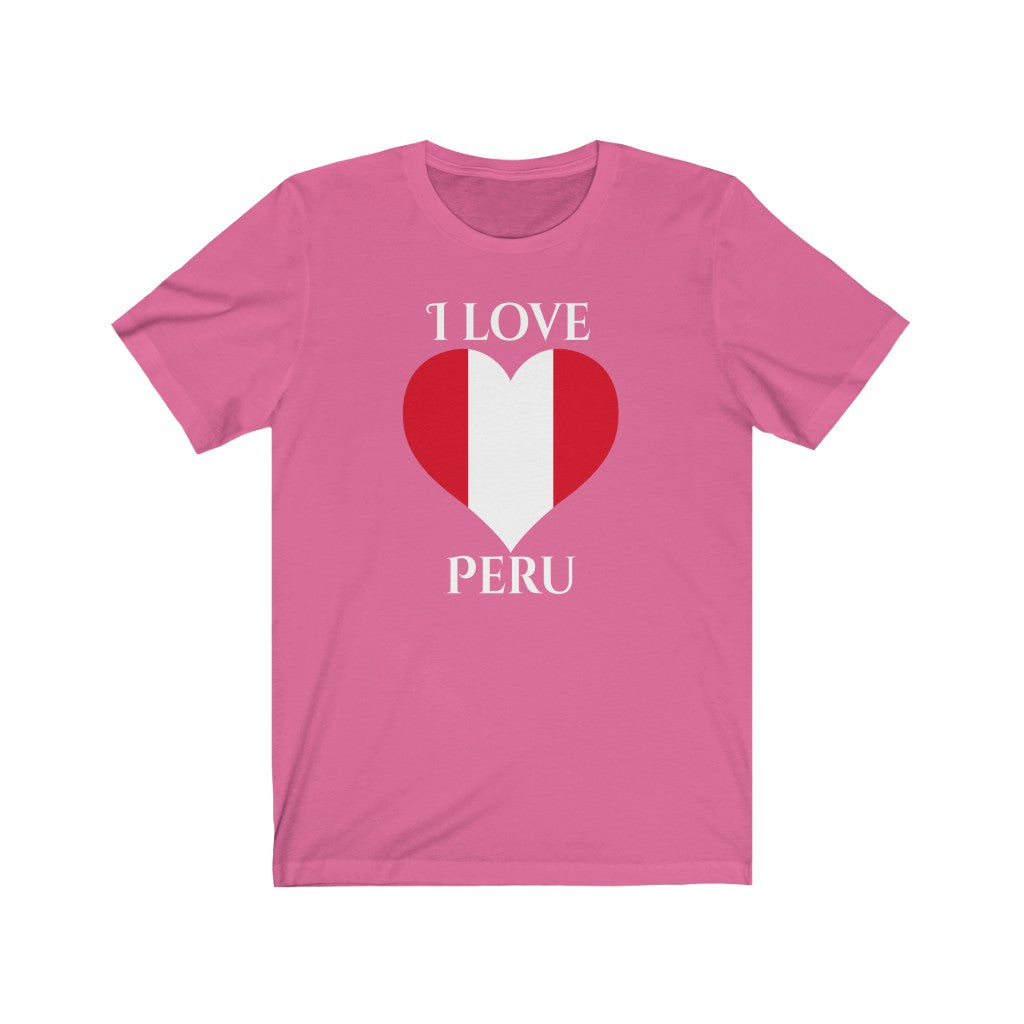 Peru Heart Flag Premium Tee 2 - Unisex