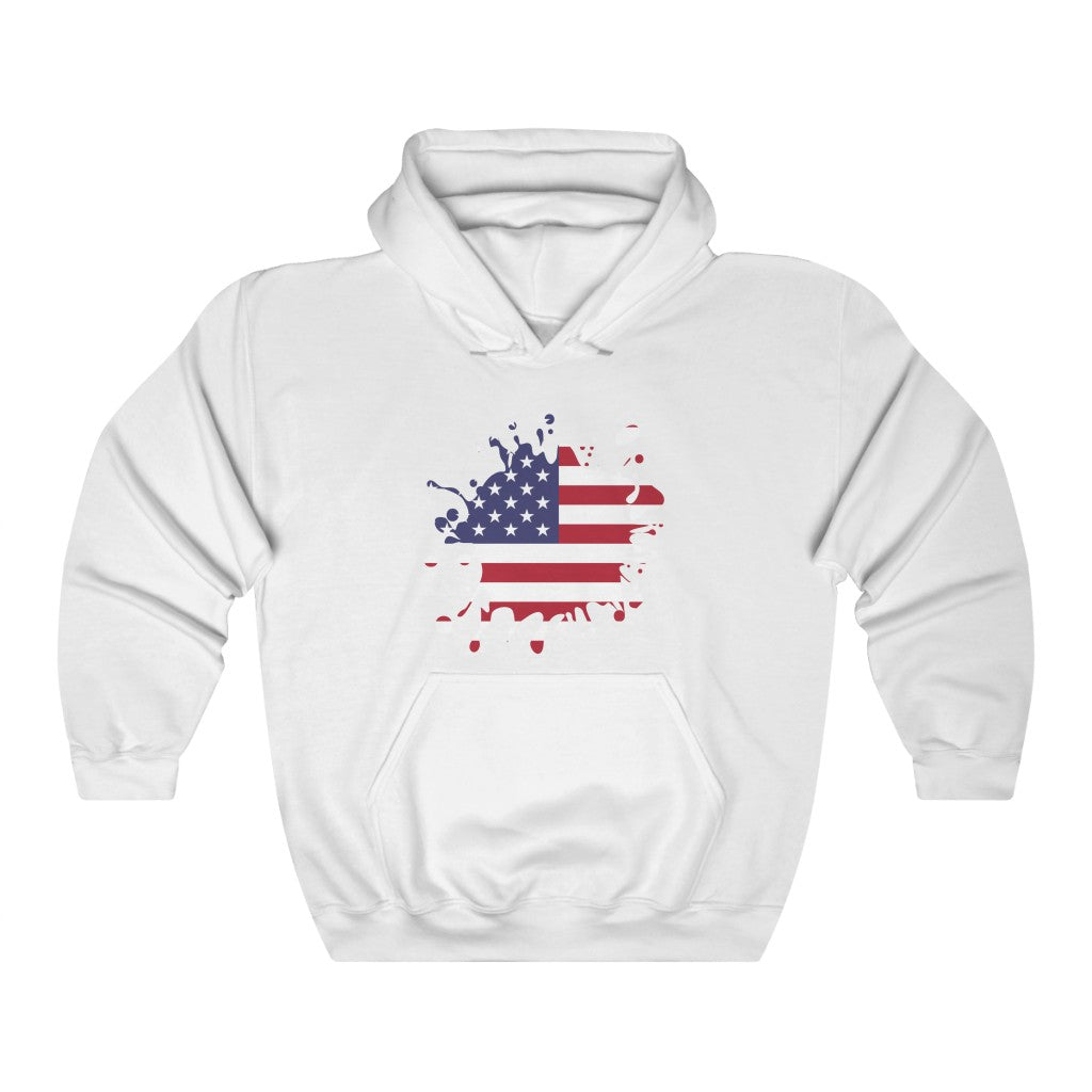 United States of America Splat Flag Hoodie Sweatshirt - Unisex