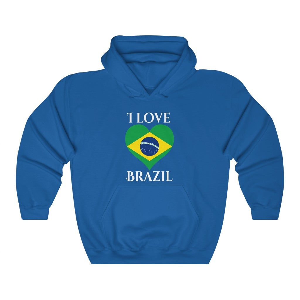 Brazil Heart Flag Hoodie Sweatshirt 2 - Unisex