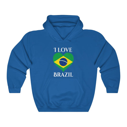 Brazil Heart Flag Hoodie Sweatshirt 2 - Unisex