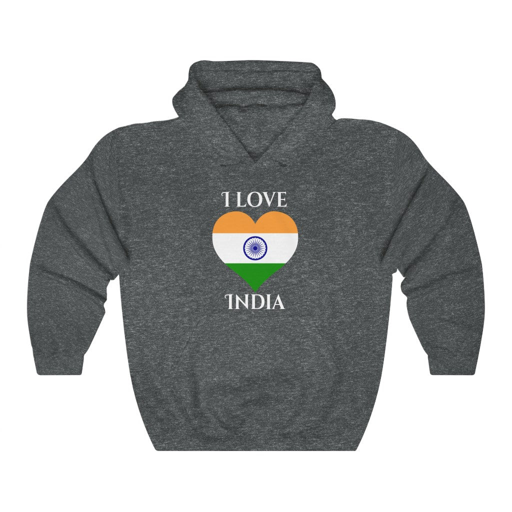 India Heart Flag Hoodie Sweatshirt 2 - Unisex