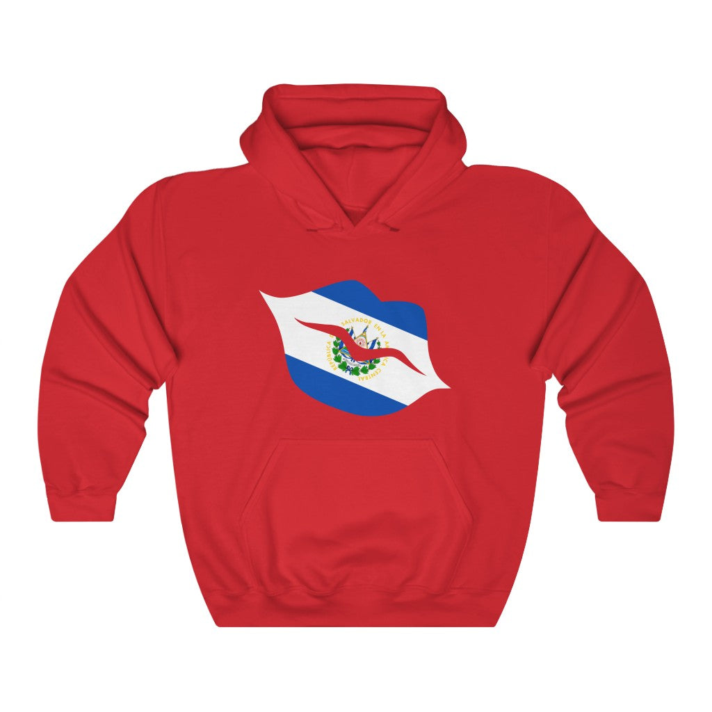 El Salvador Lips Flag Hoodie Sweatshirt - Unisex