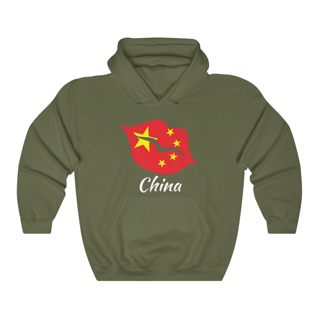 China Lips Flag Hoodie Sweatshirt 2 - Unisex