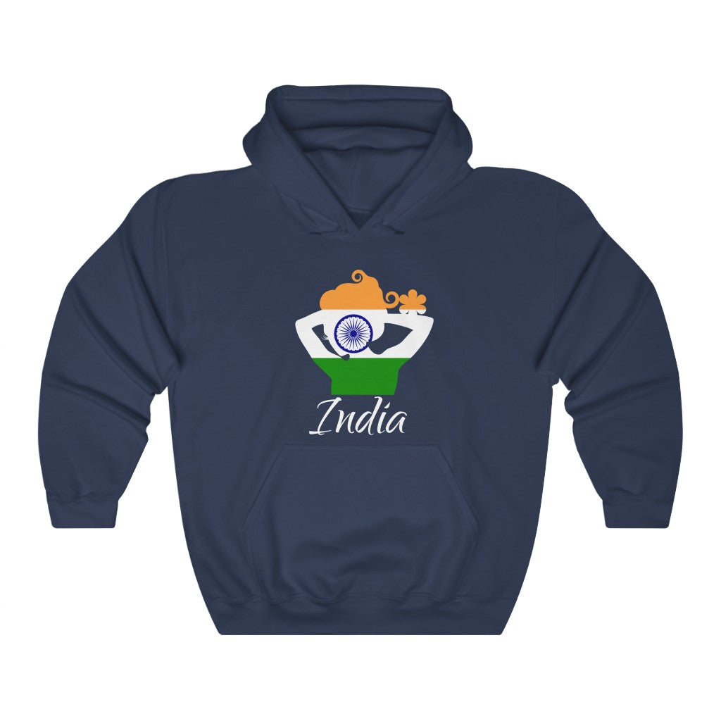 India Lady Flag Hoodie Sweatshirt 2 - Unisex