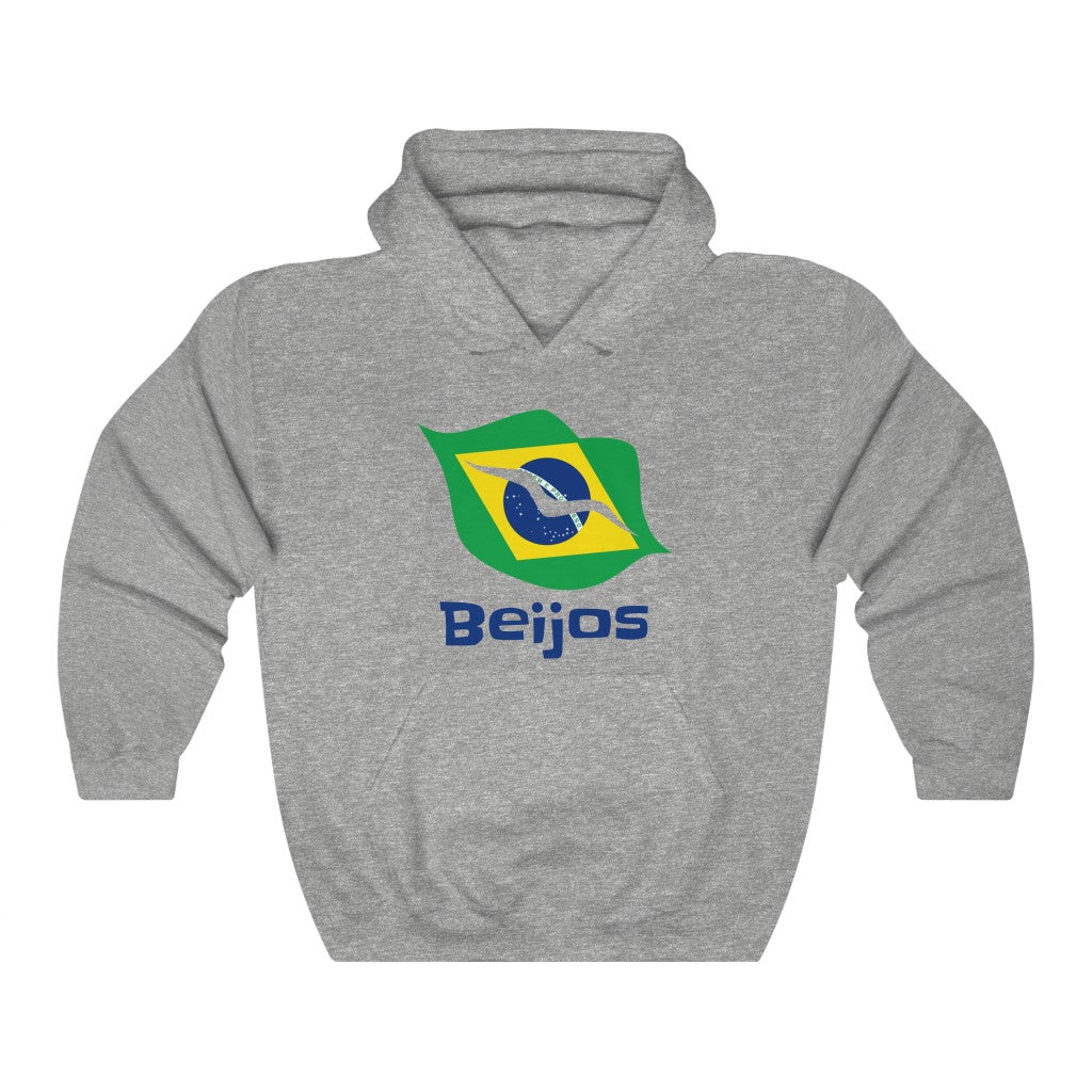 Brazil (Beijos) Lips Flag Hooded Sweatshirt 1c - Unisex