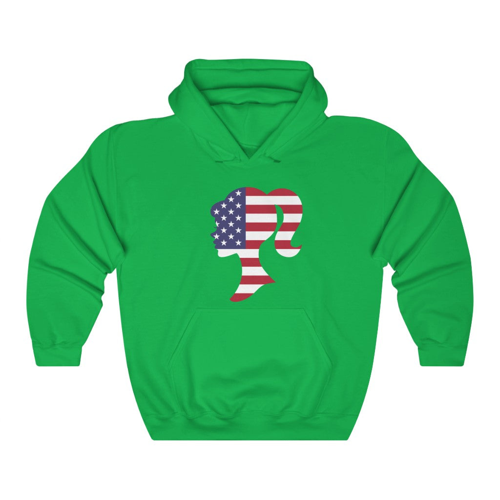 United States of America Girl Flag Hoodie Sweatshirt - Unisex