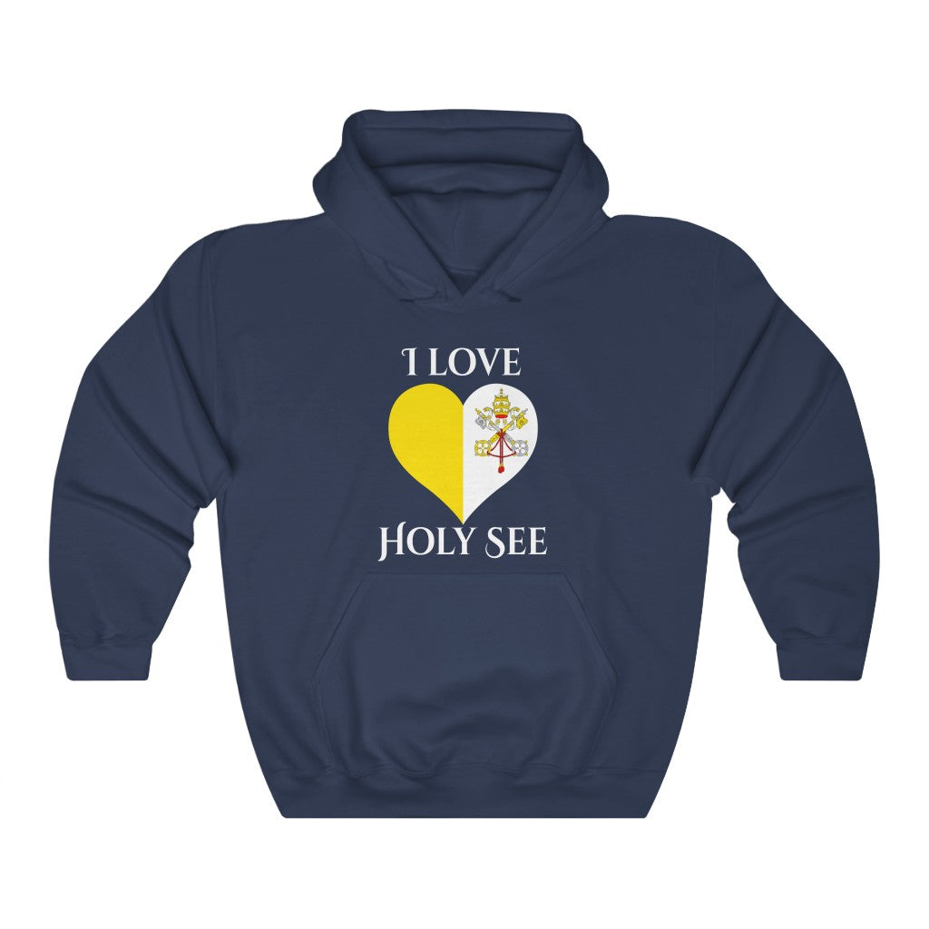 Holy See Heart Flag Hoodie Sweatshirt 2 - Unisex