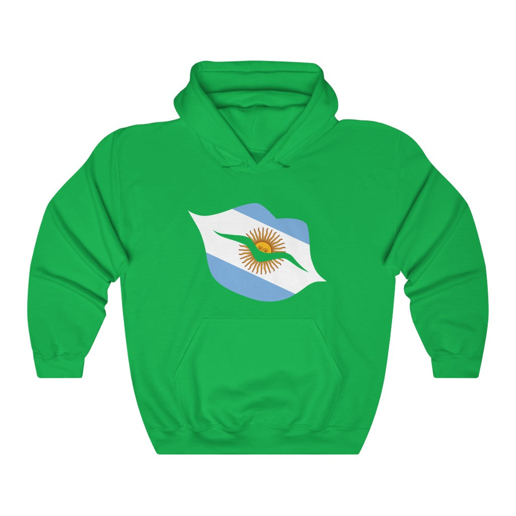 Argentina Lips Flag Hoodie Sweatshirt - Unisex
