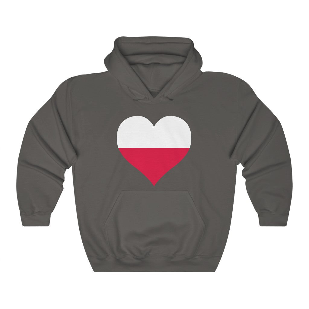 Poland Heart Flag Hoodie Sweatshirt - Unisex