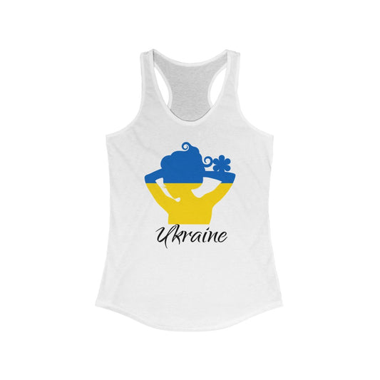 Ukraine Lady Flag Tank 1 - Women
