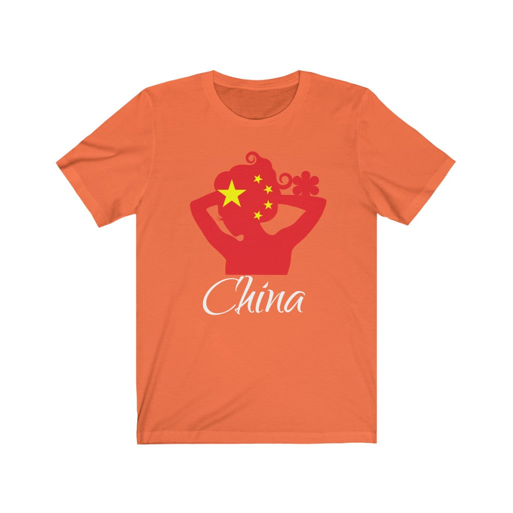 China Lady Flag Premium Tee 2 - Unisex