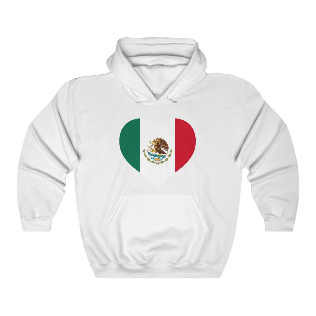 Mexico Heart Flag Hoodie Sweatshirt - Unisex