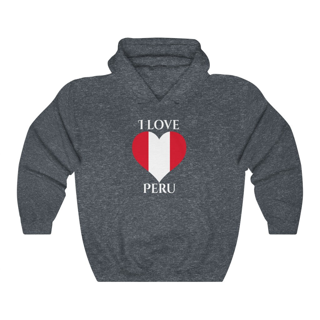 Peru Heart Flag Hoodie Sweatshirt 2 - Unisex