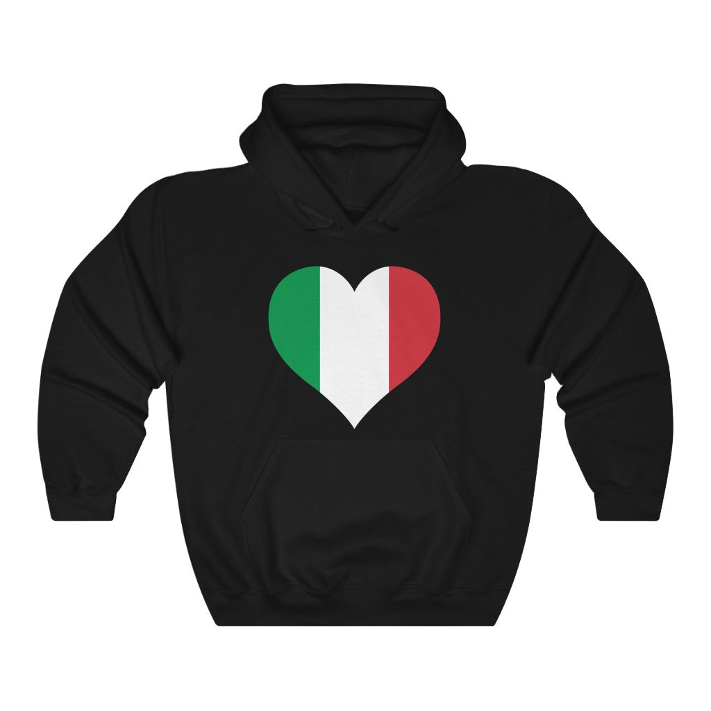 Italy Heart Flag Hoodie Sweatshirt - Unisex