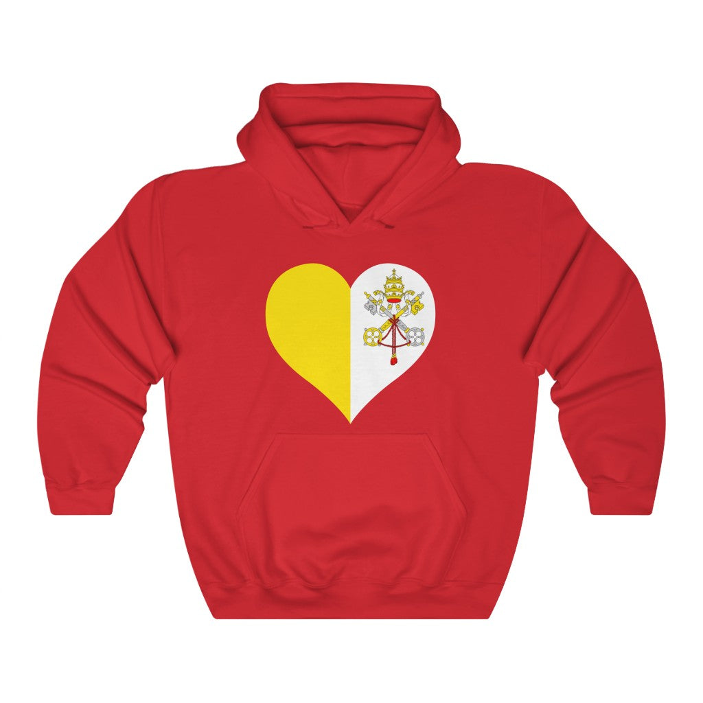 Holy See Heart Flag Hoodie Sweatshirt - Unisex