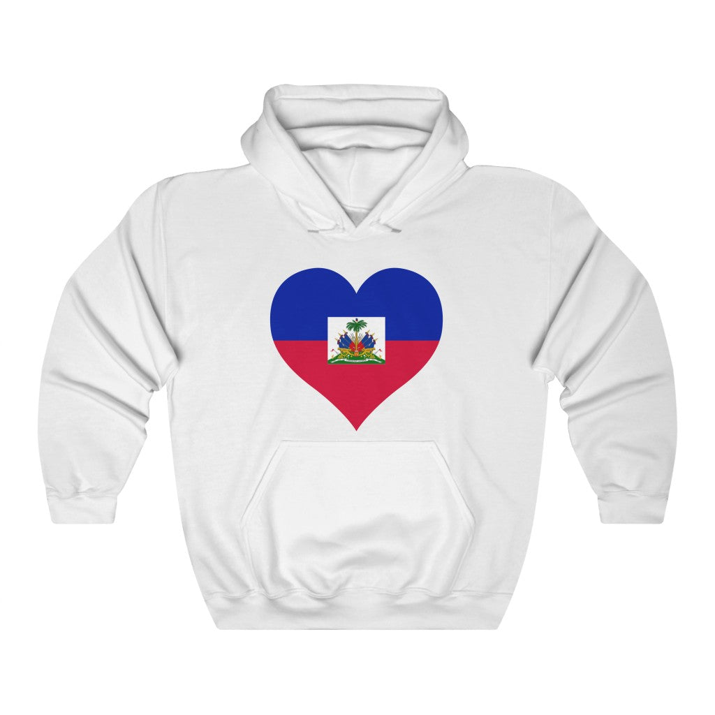 Haiti Heart Flag Hoodie Sweatshirt - Unisex