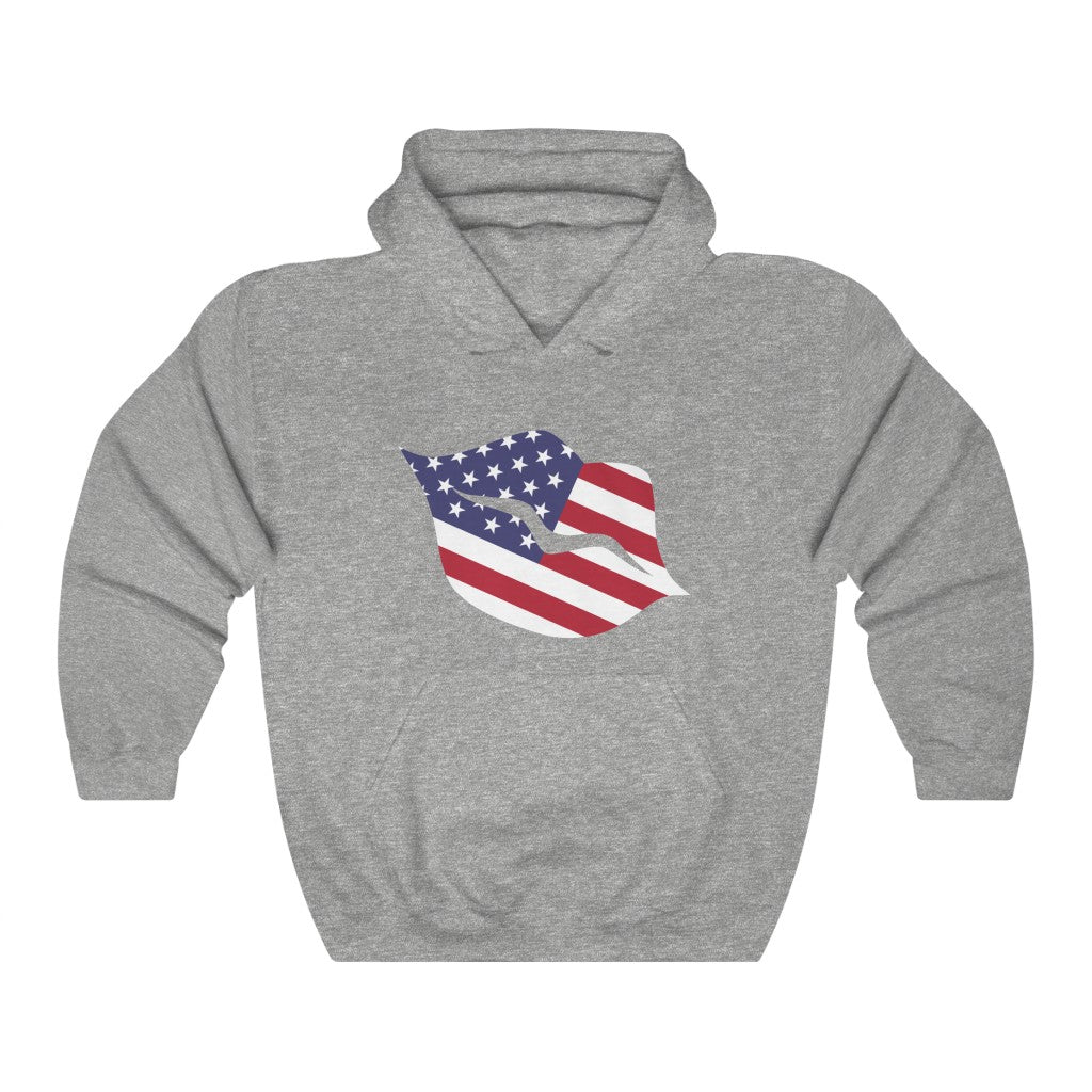United States of America Lips Flag Hoodie Sweatshirt - Unisex