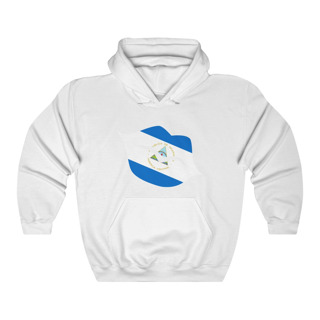 Nicaragua Lips Flag Hoodie Sweatshirt - Unisex