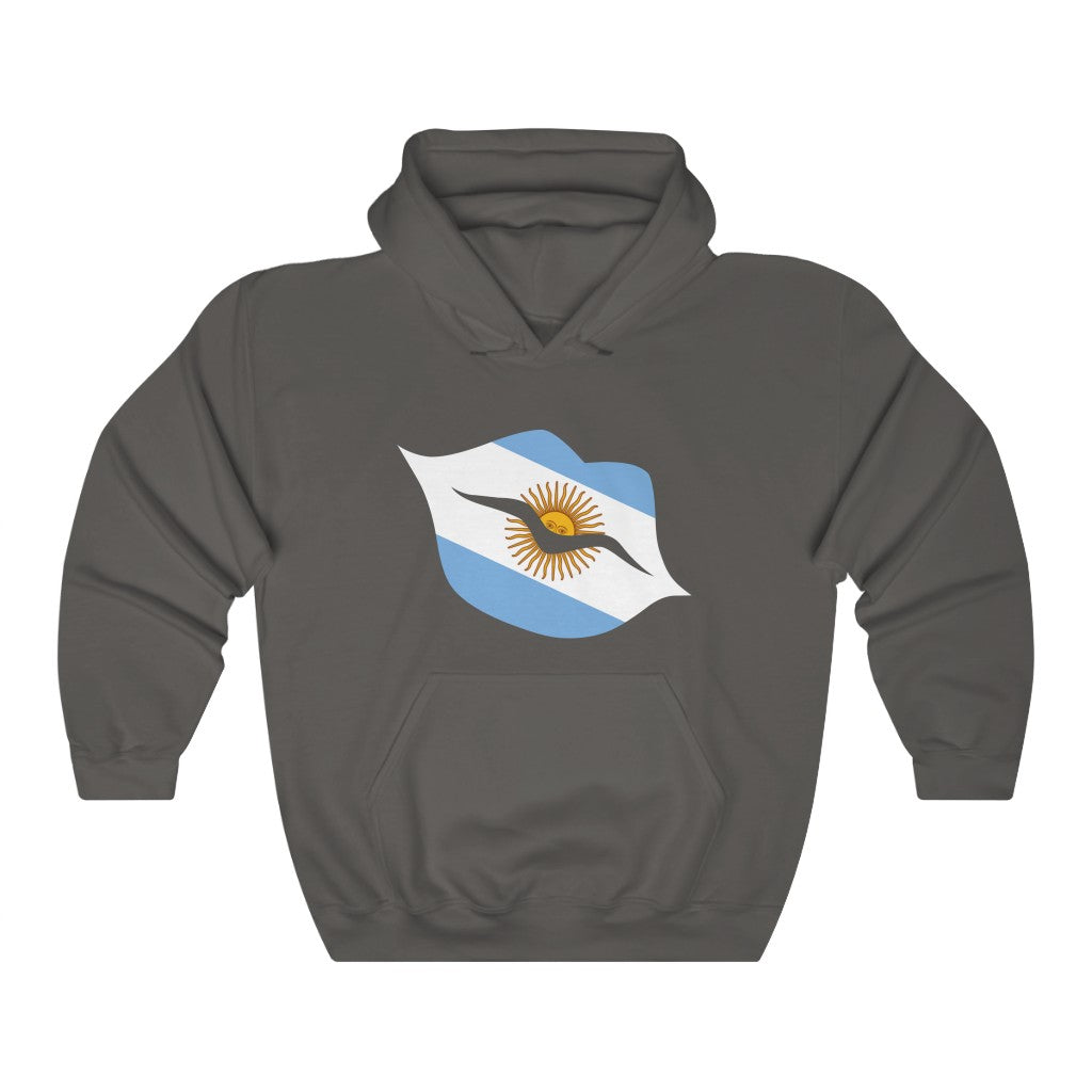 Argentina Lips Flag Hoodie Sweatshirt - Unisex