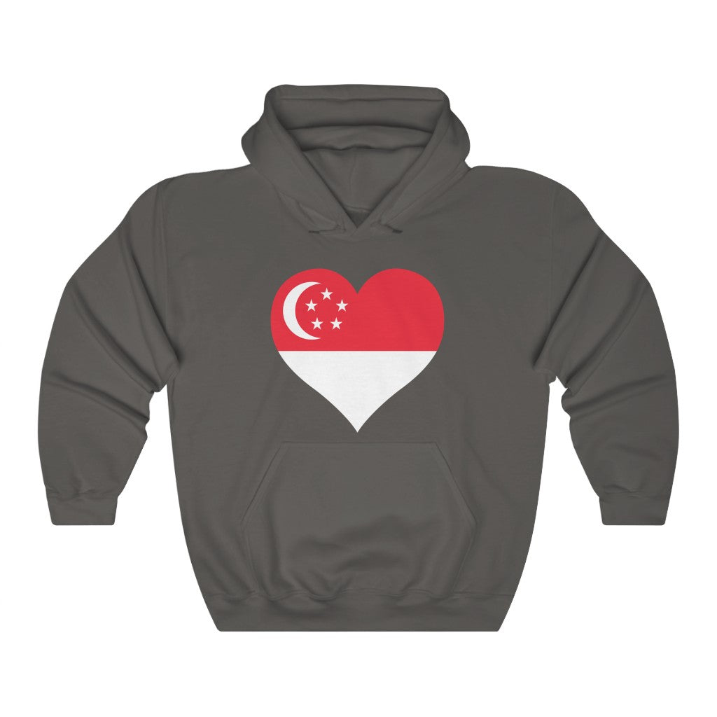 Singapore Heart Flag Hoodie Sweatshirt - Unisex