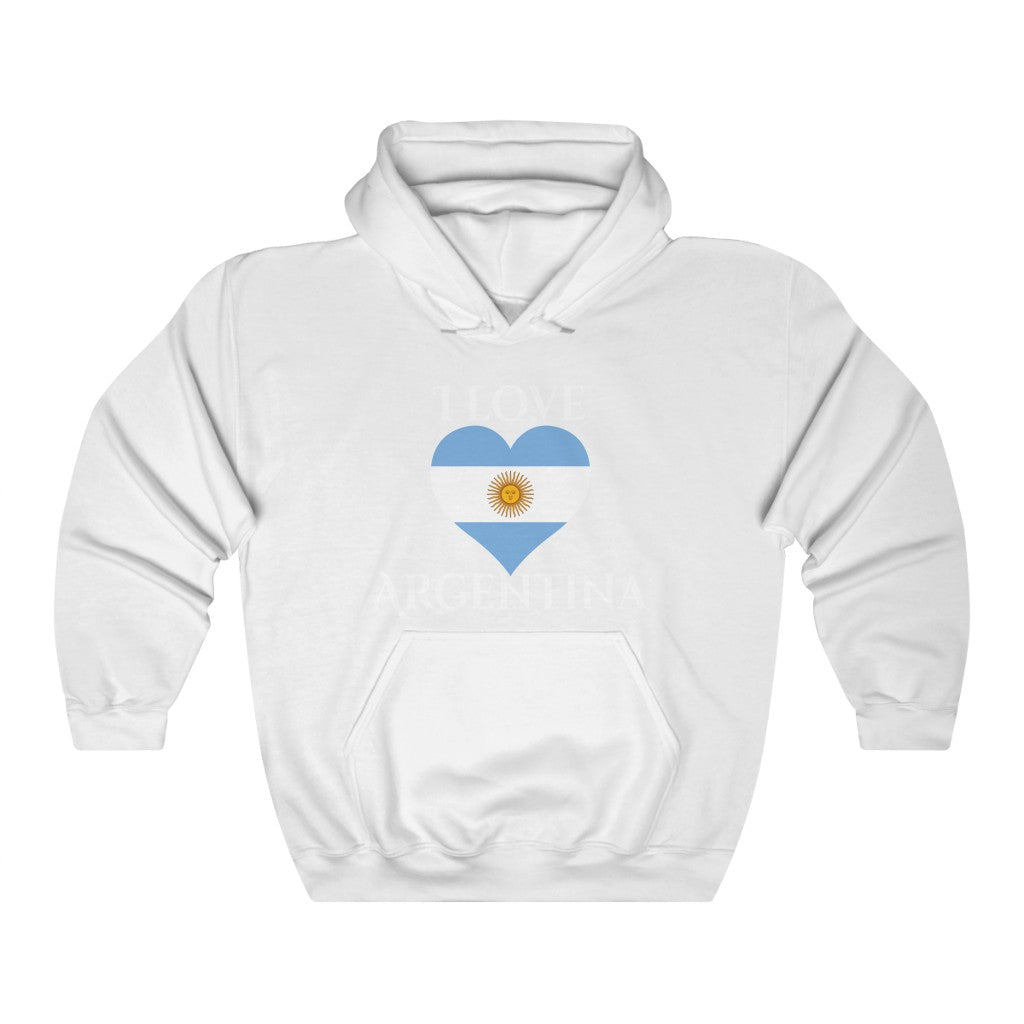 Argentina Heart Flag Hoodie Sweatshirt 2 - Unisex