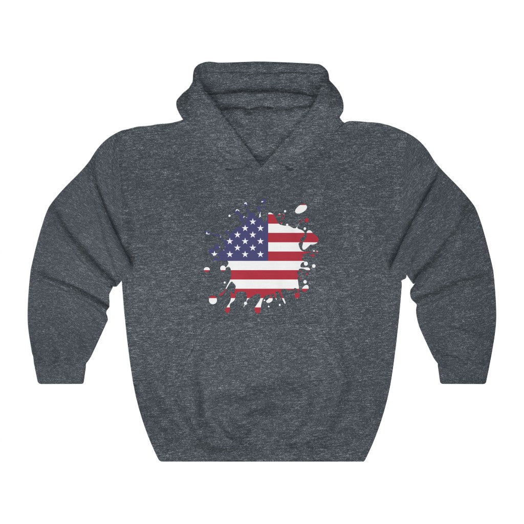 United States of America Splat Flag Hoodie Sweatshirt - Unisex