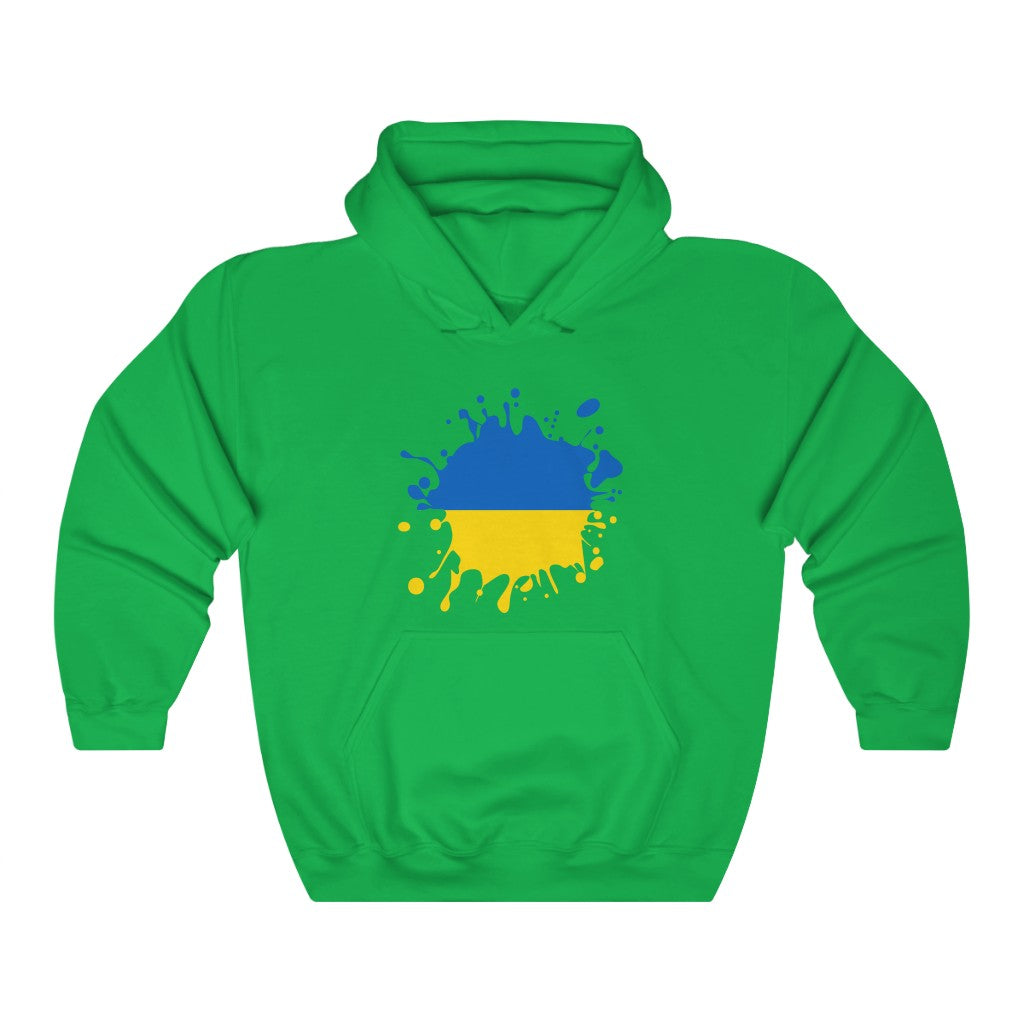 Ukraine Splat Flag Hoodie Sweatshirt - Unisex