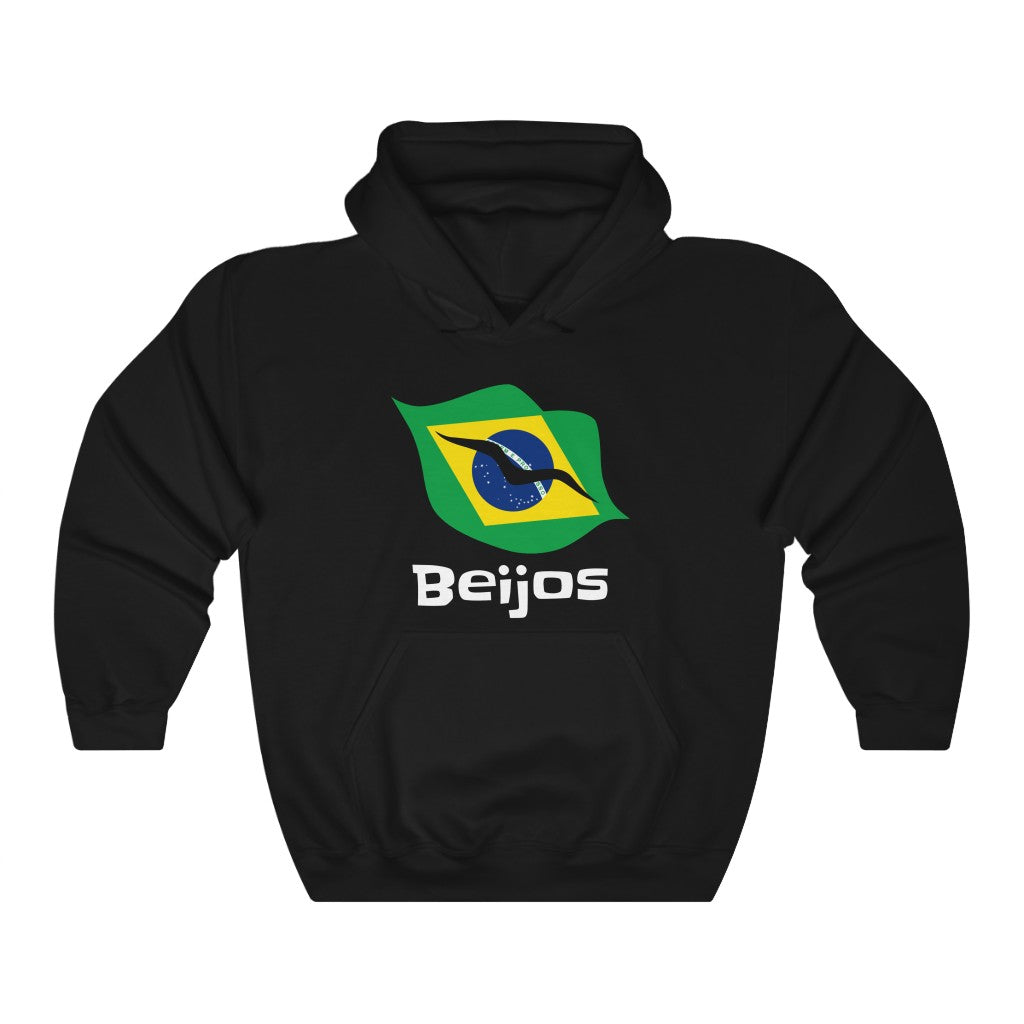 Brazil (Beijos) Lips Flag Hooded Sweatshirt 2 - Unisex