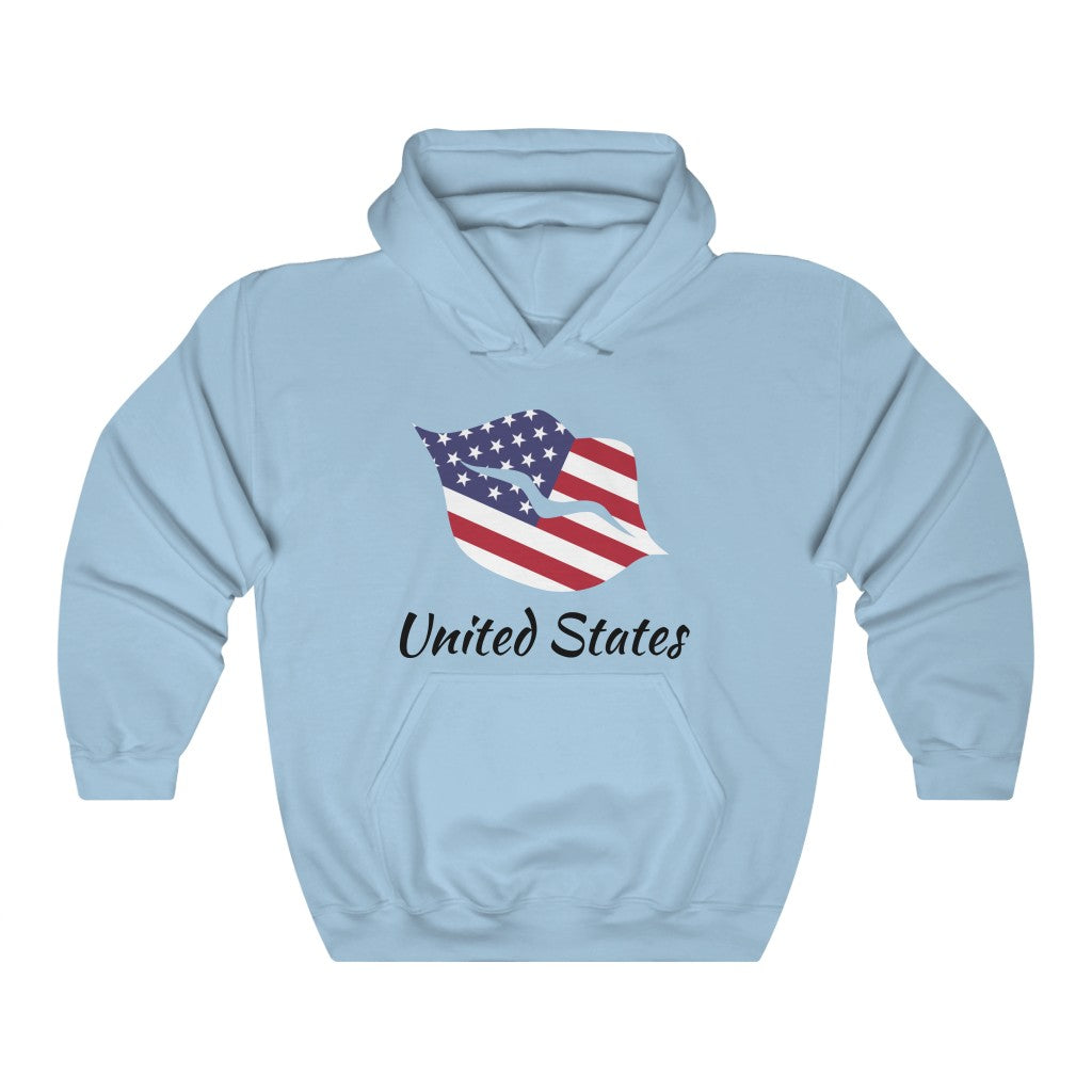 United States of America Lips Flag Hoodie Sweatshirt 1 - Unisex
