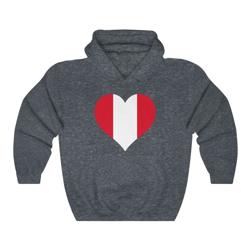 Peru Heart Flag Hoodie Sweatshirt - Unisex