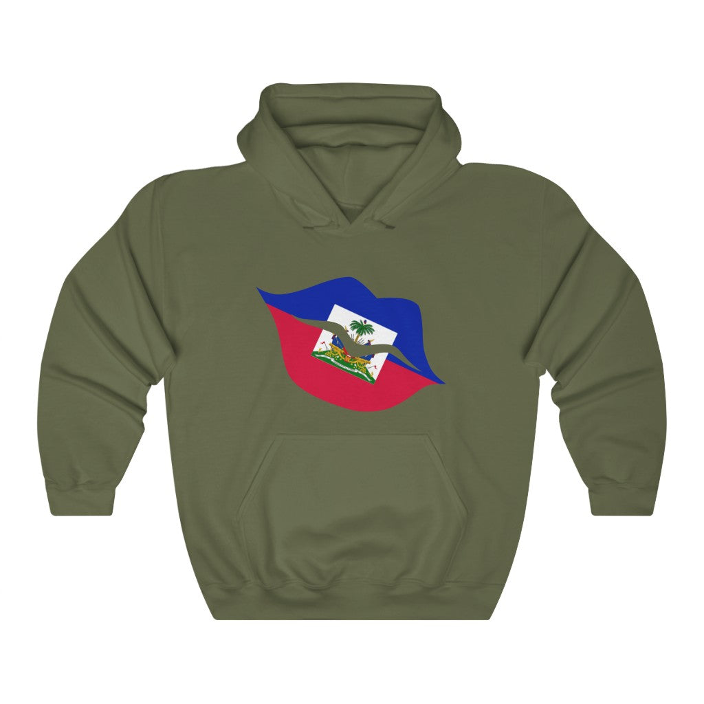 Haiti Lips Flag Hoodie Sweatshirt - Unisex