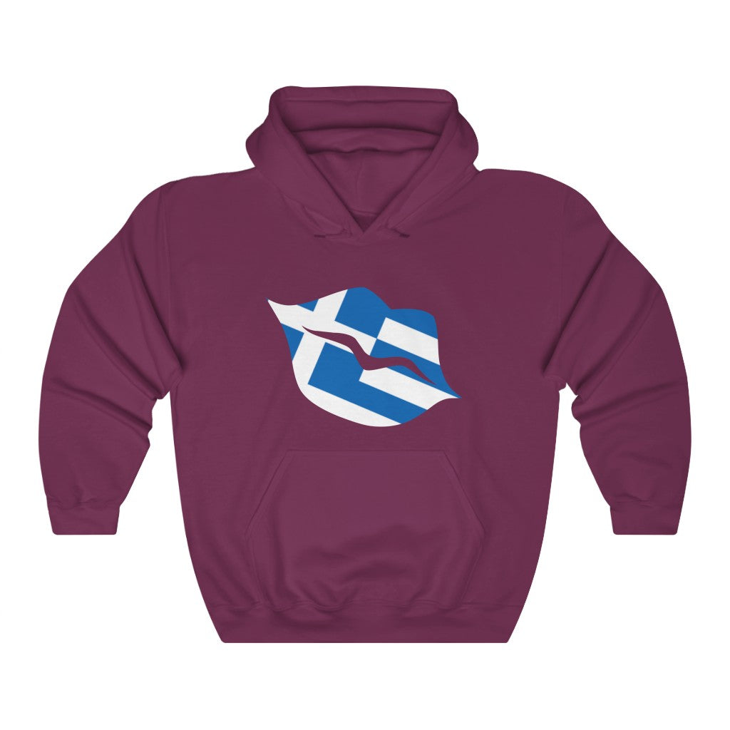 Greece Lips Flag Hoodie Sweatshirt - Unisex