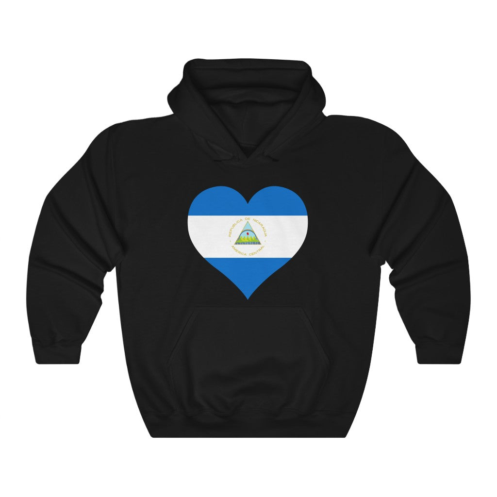 Nicaragua Heart Flag Hoodie Sweatshirt - Unisex