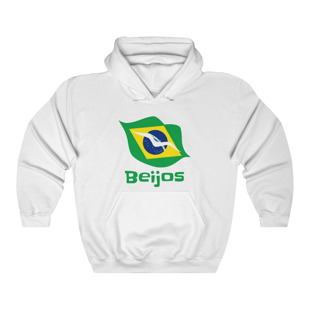 Brazil (Beijos) Lips Flag Hooded Sweatshirt 1b - Unisex
